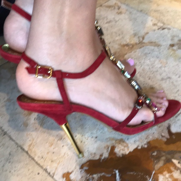 BCBG RED HEEL SANDAL size 7 - Picture 5 of 7